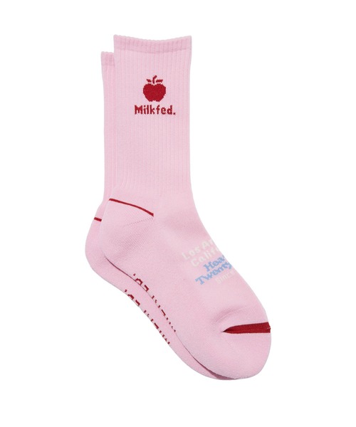 MILKFED.(ミルクフェド)の「APPLE LOGO SOCKS(ソックス/靴下・レディース・オフホワイト/ピンク/ブラック・ONE SIZE)」の7枚目の写真