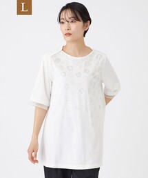 【L】【カタログ掲載】【日傘レベルの遮熱効果】【接触冷感・UV対策・ウォッシャブル】ミネラルテックスチュニックカットソー