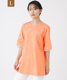 【L】【カタログ掲載】【日傘レベルの遮熱効果】【接触冷感・UV対策・ウォッシャブル】ミネラルテックスチュニックカットソー