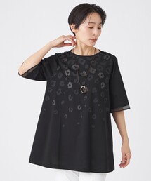 【L】【カタログ掲載】【日傘レベルの遮熱効果】【接触冷感・UV対策・ウォッシャブル】ミネラルテックスチュニックカットソー