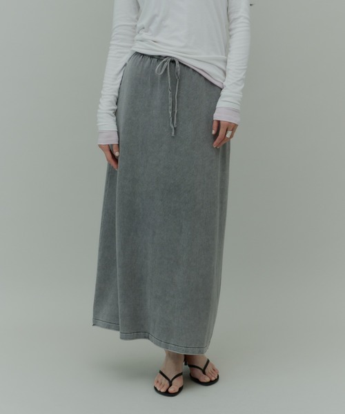 Plumel(プルメル)の「Over Dye Cut Long Skirt / オーバーダイカットロングスカート(スカート・レディース・ブラウン/グレー・MEDIUM)」の16枚目の写真