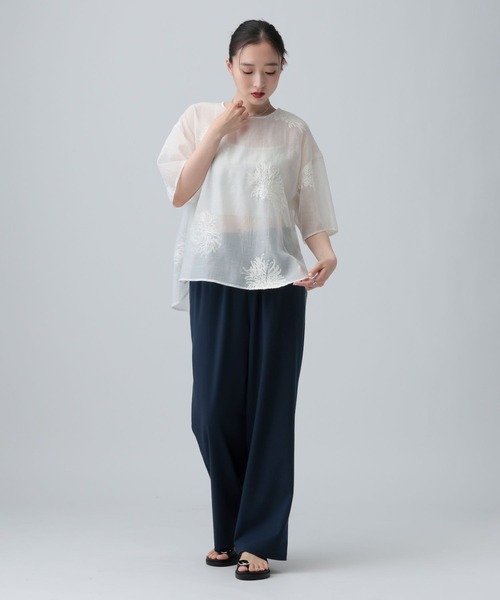 LEPSIM(レプシィム)の「ギャザーストレートパンツ 646557(その他パンツ・レディース・グレイッシュベージュ/ブラック/ネイビー・FREE)」の18枚目の写真