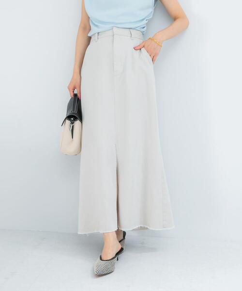URBAN RESEARCH ROSSO WOMEN（アーバンリサーチ　ロッソ）の「テンセルデニムロングスカート（スカート・レディース・グレー/アイボリー・36/38）」の3枚目の写真