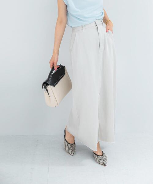 URBAN RESEARCH ROSSO WOMEN（アーバンリサーチ　ロッソ）の「テンセルデニムロングスカート（スカート・レディース・グレー/アイボリー・36/38）」の4枚目の写真