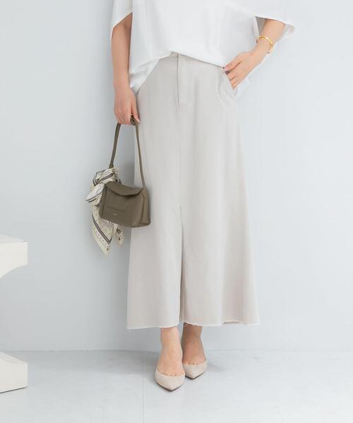 URBAN RESEARCH ROSSO WOMEN（アーバンリサーチ　ロッソ）の「テンセルデニムロングスカート（スカート・レディース・グレー/アイボリー・36/38）」の6枚目の写真