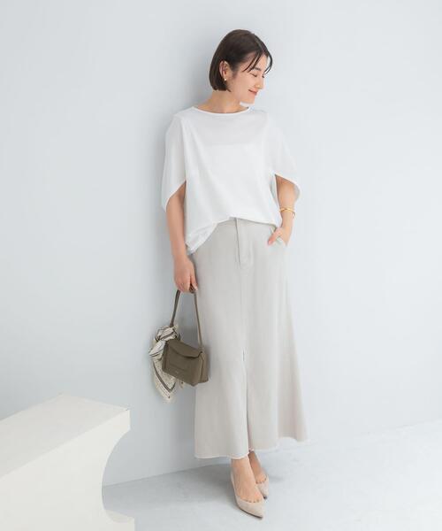 URBAN RESEARCH ROSSO WOMEN（アーバンリサーチ　ロッソ）の「テンセルデニムロングスカート（スカート・レディース・グレー/アイボリー・36/38）」の7枚目の写真