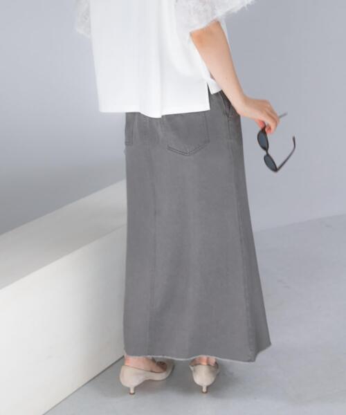 URBAN RESEARCH ROSSO WOMEN（アーバンリサーチ　ロッソ）の「テンセルデニムロングスカート（スカート・レディース・グレー/アイボリー・36/38）」の18枚目の写真