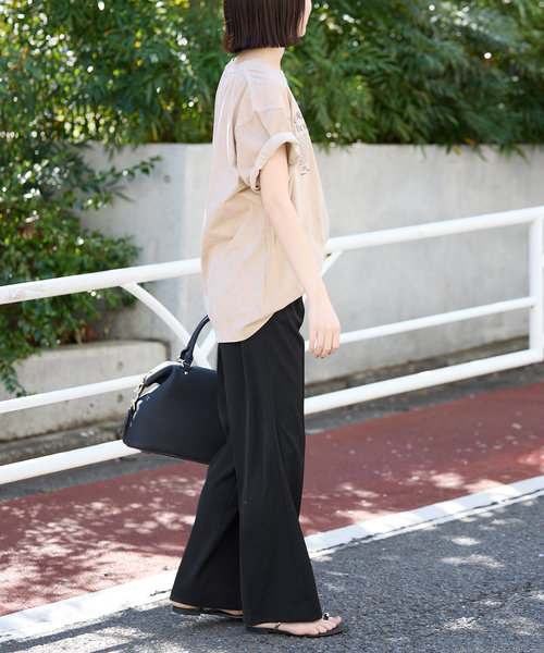 SLOBE IENA(スローブイエナ)の「《WEB限定/4サイズ展開/追加》ピンタックセミフレアパンツ(その他パンツ・レディース・ブラック・38/36/34/40)」の10枚目の写真
