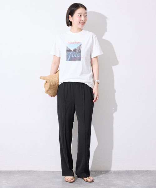 SLOBE IENA(スローブイエナ)の「《WEB限定/4サイズ展開/追加》ピンタックセミフレアパンツ(その他パンツ・レディース・ブラック・38/36/34/40)」の21枚目の写真