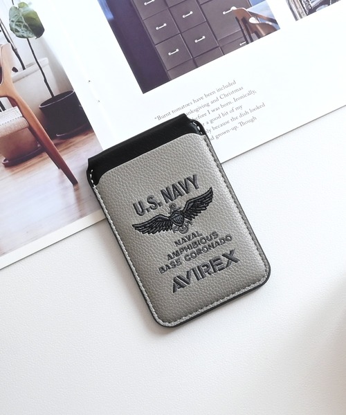 AVIREX（アヴィレックス）の「アヴィレックス MagSafe 対応 カードケース [刺繍]（スマホグッズ・メンズ・ネイビー/グレー/ブラック・ONE SIZE）」の9枚目の写真
