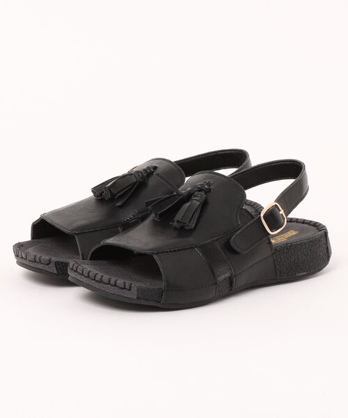 Piedi Nudi(ピエディヌーディ)の「<SHOP select> もちもちクッション タッセルサンダル(サンダル・レディース・アッシュブラウン/ブラック/ホワイト・LL/L/M/S)」の2枚目の写真