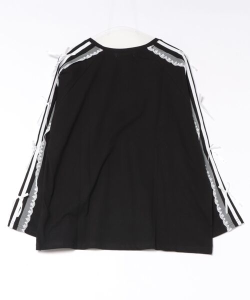 Bling Leads（ブリングリーズ）の「【Bls】 【ZL】【Bling Leads】レース×リボン スウェットトップス（Tシャツ/カットソー・レディース・ブラック・FREE）」の4枚目の写真