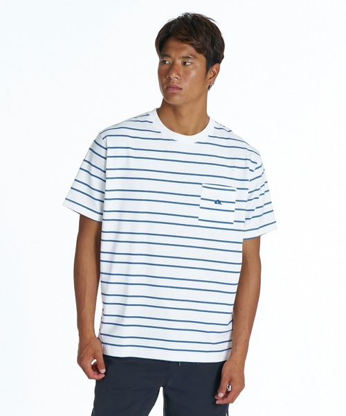 Quiksilver(クイックシルバー)の「QUIKSILVER メンズ QS BORDER ST 半袖ボーダーTシャツ レギュラーフィット【2026年夏モデル】(Tシャツ/カットソー・メンズ・ホワイト/マスタード/ブルー・LARGE/MEDIUM/X-LARGE)」の4枚目の写真