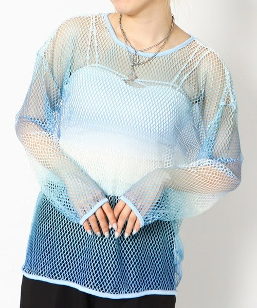 GORGE(ゴージ)の「グラデーションフィッシュネットプルオーバー(Tシャツ/カットソー・レディース・イエロー/グリーン・F)」の2枚目の写真