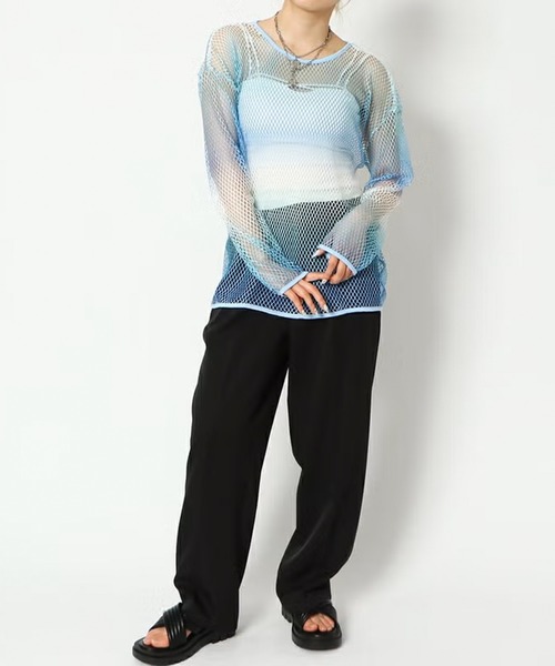 GORGE(ゴージ)の「グラデーションフィッシュネットプルオーバー(Tシャツ/カットソー・レディース・イエロー/グリーン・F)」の9枚目の写真