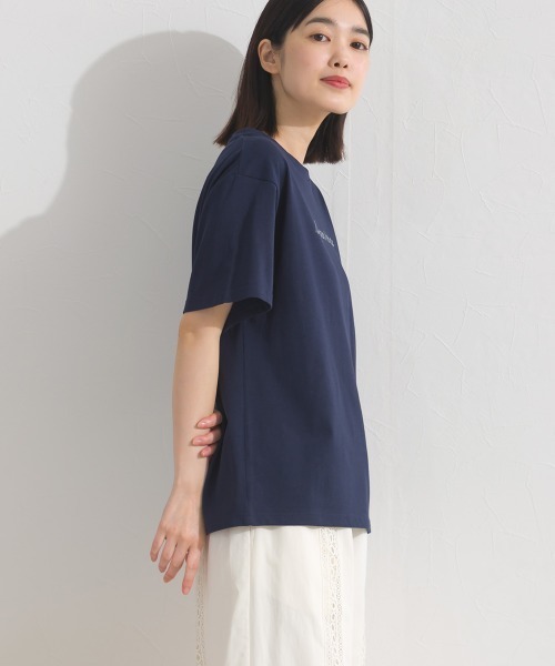OMNES(オムネス)の「きれいめロゴプリント半袖Tシャツ(Tシャツ/カットソー・レディース・アイボリー/サックスブルー/ネイビー/ブラック・FREE)」の20枚目の写真