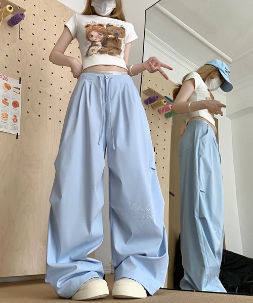 FAVORITO（ファヴォリート）の「ワイドレッグ（その他パンツ・レディース・ライトブルー/ホワイト/ブラック・L/M/S）」の15枚目の写真