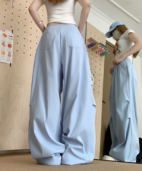 FAVORITO（ファヴォリート）の「ワイドレッグ（その他パンツ・レディース・ライトブルー/ホワイト/ブラック・L/M/S）」の18枚目の写真