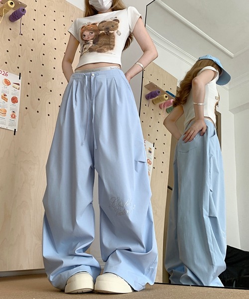 FAVORITO（ファヴォリート）の「ワイドレッグ（その他パンツ・レディース・ライトブルー/ホワイト/ブラック・L/M/S）」の19枚目の写真