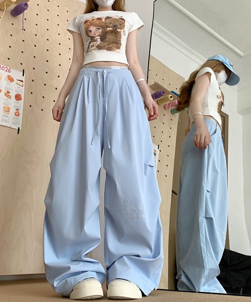FAVORITO（ファヴォリート）の「ワイドレッグ（その他パンツ・レディース・ライトブルー/ホワイト/ブラック・L/M/S）」の20枚目の写真