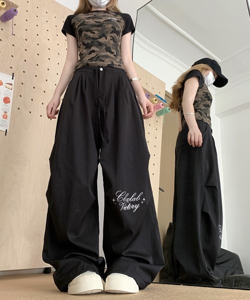 FAVORITO（ファヴォリート）の「ワイドレッグ（その他パンツ・レディース・ライトブルー/ホワイト/ブラック・L/M/S）」の8枚目の写真