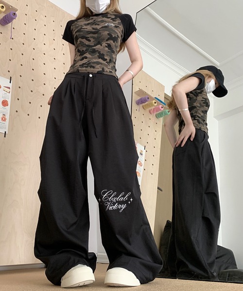 FAVORITO（ファヴォリート）の「ワイドレッグ（その他パンツ・レディース・ライトブルー/ホワイト/ブラック・L/M/S）」の10枚目の写真