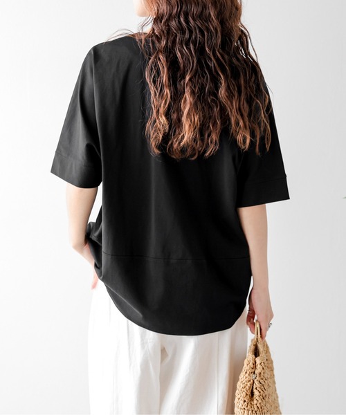 Lajour(ラジュール)の「ハーフジップコクーントップス(Tシャツ/カットソー・レディース・グレー/ホワイト/ベージュ/ブラック・フリー)」の15枚目の写真