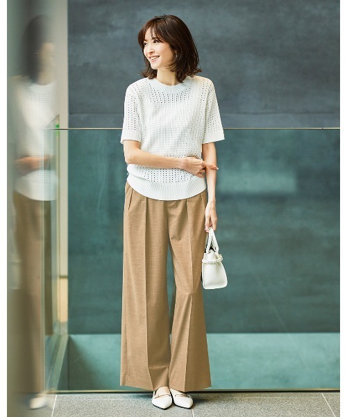 DoCLASSE( ドゥクラッセ)の「ヘザーストレッチ・2タックワイドパンツ(その他パンツ・レディース・グレー/ベージュ・11/9/13/7)」の2枚目の写真