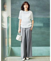 ヘザーストレッチ・2タックワイドパンツ