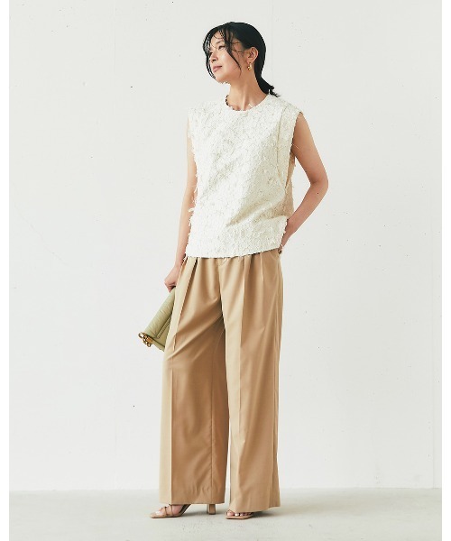 DoCLASSE( ドゥクラッセ)の「ヘザーストレッチ・2タックワイドパンツ(その他パンツ・レディース・グレー/ベージュ・11/9/13/7)」の7枚目の写真