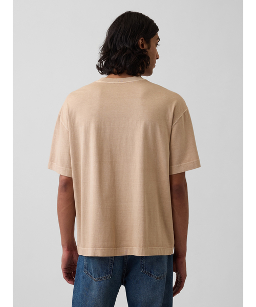 GAP（ギャップ）の「オーバーサイズ クロップド ポケットTシャツ（Tシャツ/カットソー・メンズ・ベージュ/グリーン/ブラック/オフホワイト・XS/M/XL/S/L）」の11枚目の写真