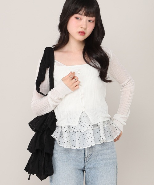Heather(ヘザー)の「コットンフリルBAG 1044890(ショルダーバッグ・レディース・ブラック/アイボリー・ONE SIZE)」の6枚目の写真