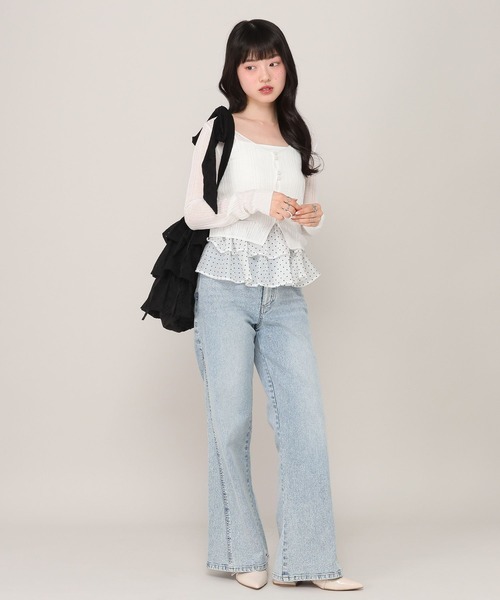 Heather(ヘザー)の「コットンフリルBAG 1044890(ショルダーバッグ・レディース・ブラック/アイボリー・ONE SIZE)」の7枚目の写真