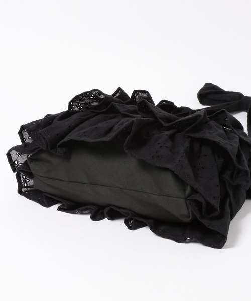 Heather(ヘザー)の「コットンフリルBAG 1044890(ショルダーバッグ・レディース・ブラック/アイボリー・ONE SIZE)」の12枚目の写真