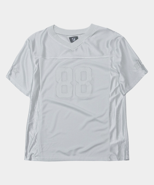 SOME PLACE（サムプレイス）の「アプリケパッチポイントグロッシーカジュアルオーバーサイズユニフォーム半袖Tシャツ_2COLOR（Tシャツ/カットソー・レディース・ホワイト/ブラック・FREE）」の3枚目の写真