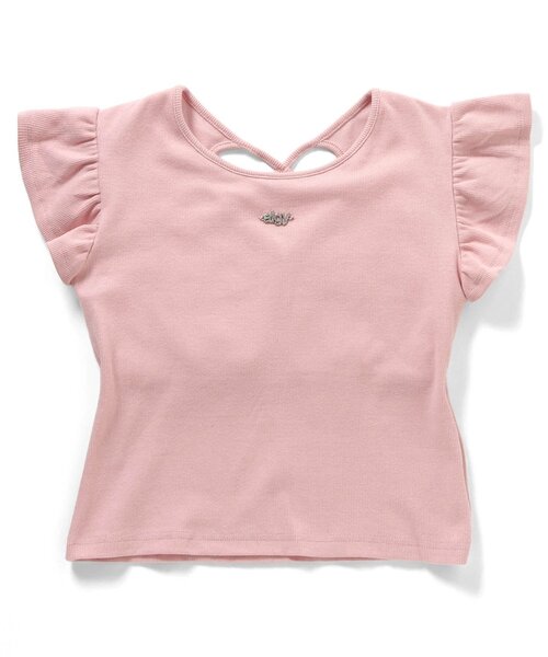 algy（アルジー）の「パッド付きワンポイントリブ半袖Tシャツ（Tシャツ/カットソー・キッズ・ピンク/オフホワイト/ブラック・140/130/160/150）」の15枚目の写真