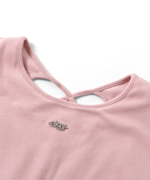 algy（アルジー）の「パッド付きワンポイントリブ半袖Tシャツ（Tシャツ/カットソー・キッズ・ピンク/オフホワイト/ブラック・140/130/160/150）」の17枚目の写真