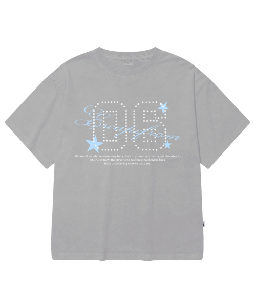 ESCAPEFROM(エスケープフロム)の「スタライン06プリントオーバーサイズピグメント半袖Tシャツバイオレット(Tシャツ/カットソー・レディース・その他・MEDIUM/LARGE)」の2枚目の写真