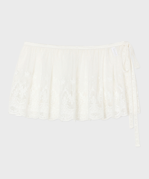 MINCO(ミンシオ)の「Pia Lace Short Wrap Skirt (White)(スカート・レディース・その他・FREE)」の1枚目の写真