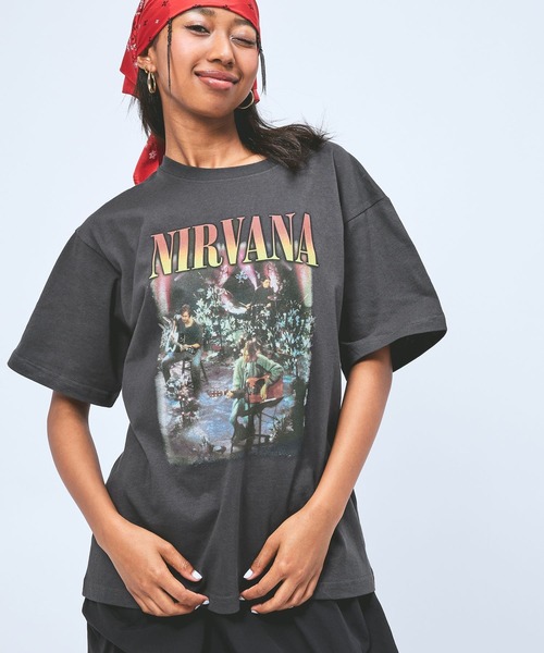 niko and...(ニコアンド)の「【NIRVANA / ニルヴァーナ】アソートTシャツ(Tシャツ/カットソー・レディース・チャコール/ブラウン・FREE)」の7枚目の写真