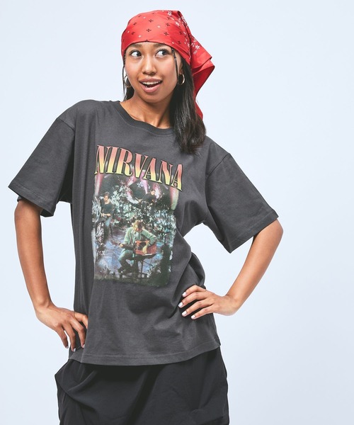 niko and...(ニコアンド)の「【NIRVANA / ニルヴァーナ】アソートTシャツ(Tシャツ/カットソー・レディース・チャコール/ブラウン・FREE)」の9枚目の写真