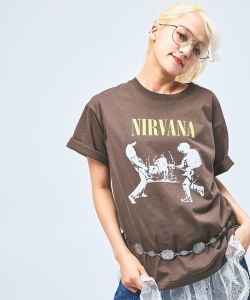 niko and...(ニコアンド)の「【NIRVANA / ニルヴァーナ】アソートTシャツ(Tシャツ/カットソー・レディース・チャコール/ブラウン・FREE)」の20枚目の写真