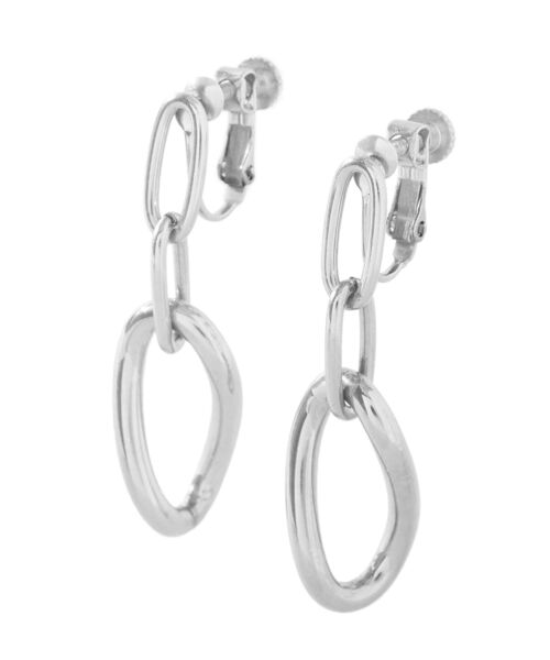 Green Parks(グリーンパークス)の「【ステンレス】変形オーバルチェーンイヤリング(イヤリング・レディース・シルバー/ゴールド・FREE)」の8枚目の写真
