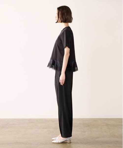 Marilyn Moon(マリリンムーン)の「eyelash lace hem cut-sew(Tシャツ/カットソー・レディース・ブラック/ホワイト/グリーン・FREE)」の10枚目の写真