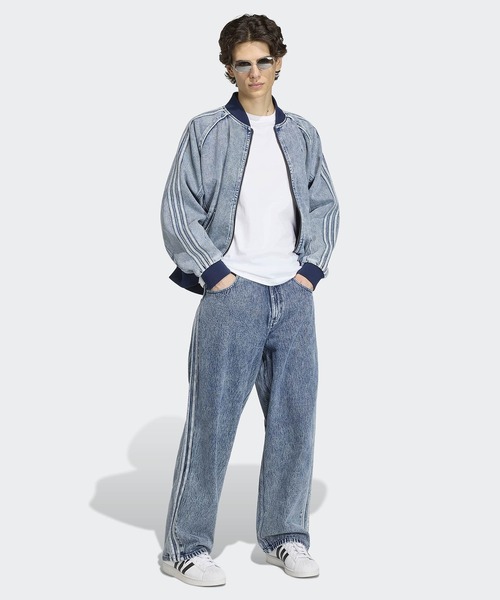 adidas(アディダス)の「adidas/アディダス SST DENIM JEANS STRAIGHT LEG デニム ジーンズ ストレートレッグ デニムパンツ ワイドパンツ ストレートシルエット サイドライン メンズ レディース 2026年 夏 夏服(デニムパンツ・メンズ・ブルー・30inch/32inch/34inch/36inch)」の6枚目の写真