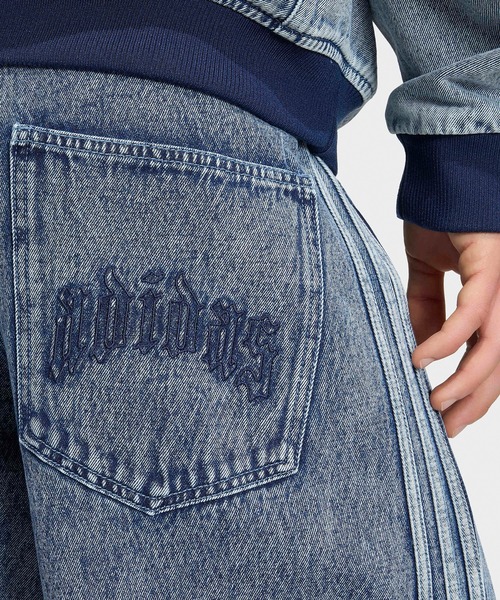 adidas(アディダス)の「adidas/アディダス SST DENIM JEANS STRAIGHT LEG デニム ジーンズ ストレートレッグ デニムパンツ ワイドパンツ ストレートシルエット サイドライン メンズ レディース 2026年 夏 夏服(デニムパンツ・メンズ・ブルー・30inch/32inch/34inch/36inch)」の4枚目の写真