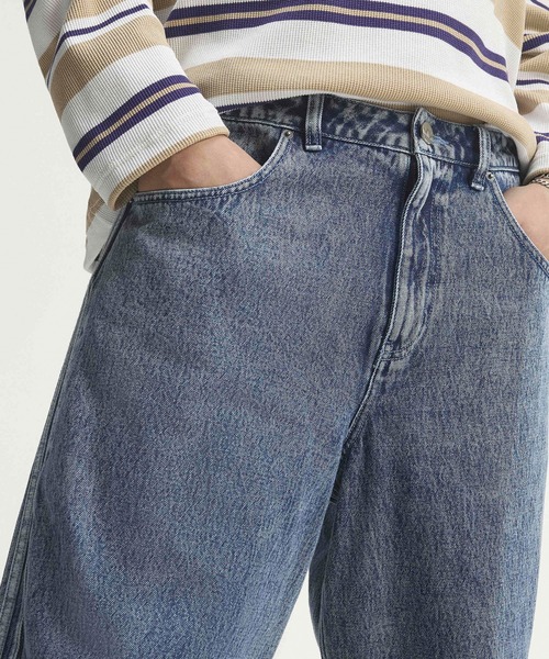adidas(アディダス)の「adidas/アディダス SST DENIM JEANS STRAIGHT LEG デニム ジーンズ ストレートレッグ デニムパンツ ワイドパンツ ストレートシルエット サイドライン メンズ レディース 2026年 夏 夏服(デニムパンツ・メンズ・ブルー・30inch/32inch/34inch/36inch)」の7枚目の写真