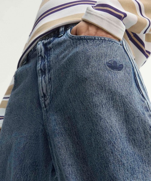 adidas(アディダス)の「adidas/アディダス SST DENIM JEANS STRAIGHT LEG デニム ジーンズ ストレートレッグ デニムパンツ ワイドパンツ ストレートシルエット サイドライン メンズ レディース 2026年 夏 夏服(デニムパンツ・メンズ・ブルー・30inch/32inch/34inch/36inch)」の8枚目の写真