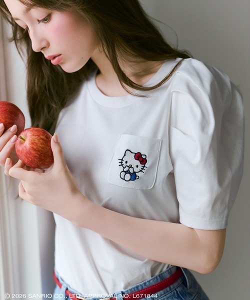 WILLSELECTION(ウィルセレクション)の「WILLSELECTION×HELLO KITTY 刺繍カットトップス(Tシャツ/カットソー・レディース・ブラック/オフホワイト/ホワイト系その他/ブラック系その他・FREE)」の2枚目の写真