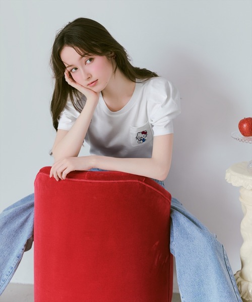 WILLSELECTION(ウィルセレクション)の「WILLSELECTION×HELLO KITTY 刺繍カットトップス(Tシャツ/カットソー・レディース・ブラック/オフホワイト/ホワイト系その他/ブラック系その他・FREE)」の8枚目の写真